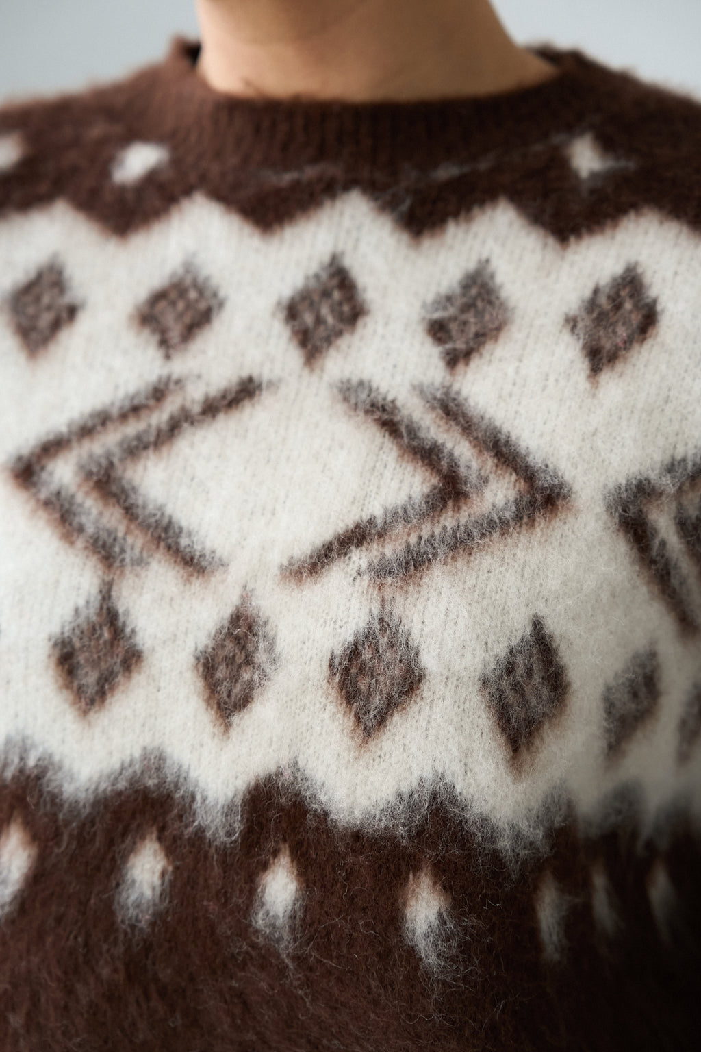 Kadın Bisiklet Yaka Desenli Şardonlu Triko Kazak