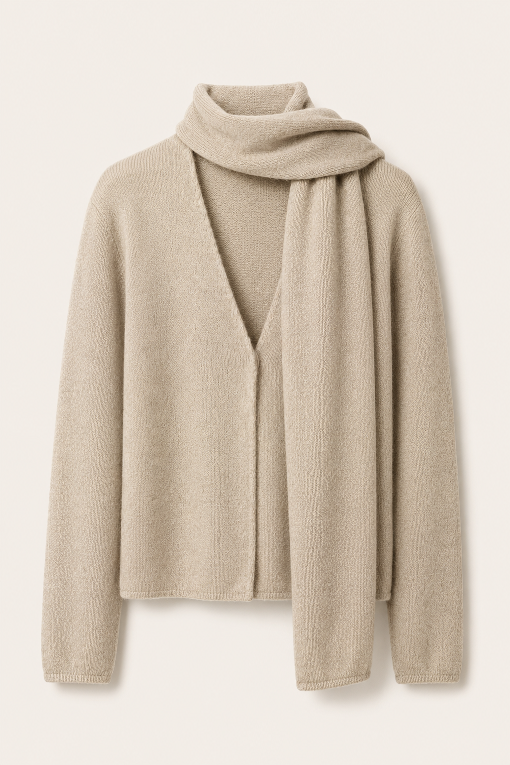Bordo V Yaka Şal Detaylı Oversize Hırka