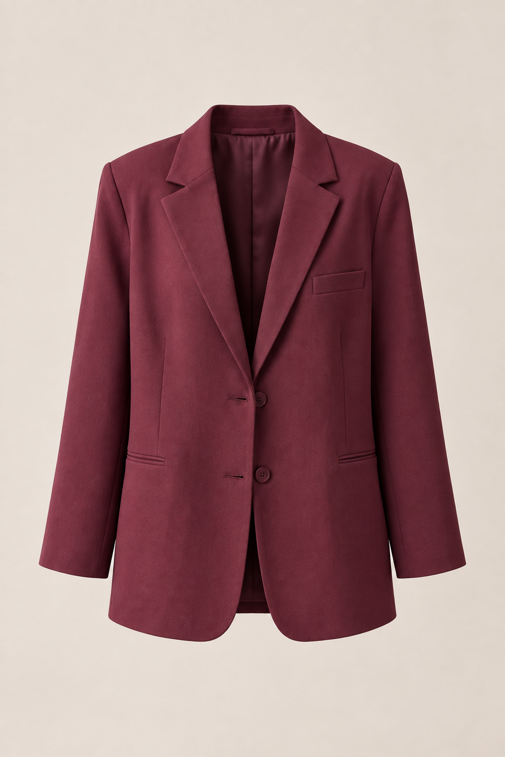 Kadın Acı Kahve Kruvaze Yaka Çift Düğmeli Blazer Ceket