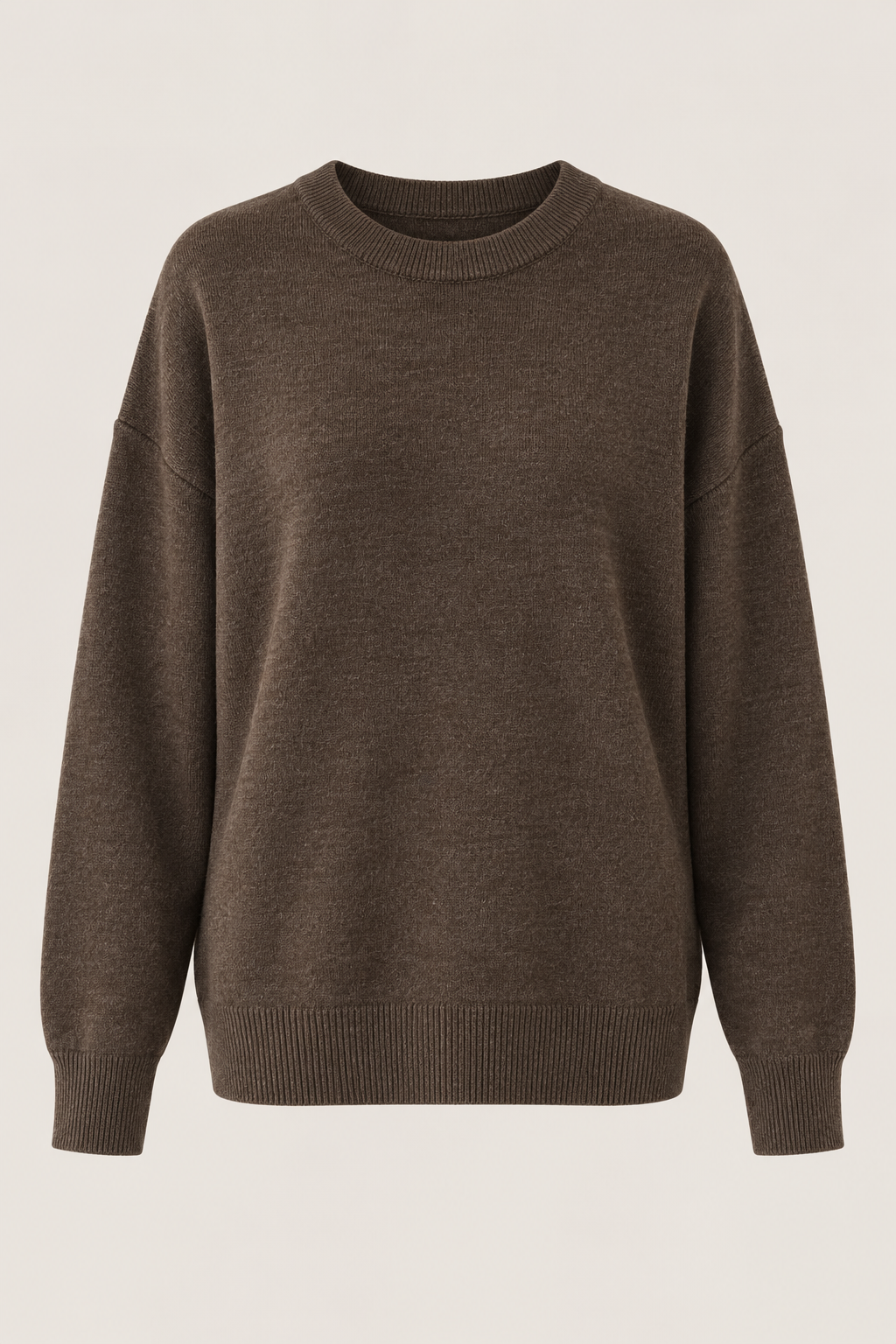 Bisiklet Yaka Basic Oversize Kazak
