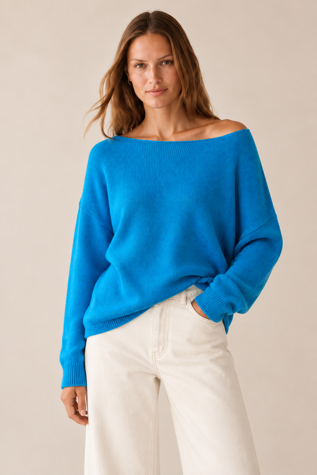 Kayık Yaka Basic Bluz