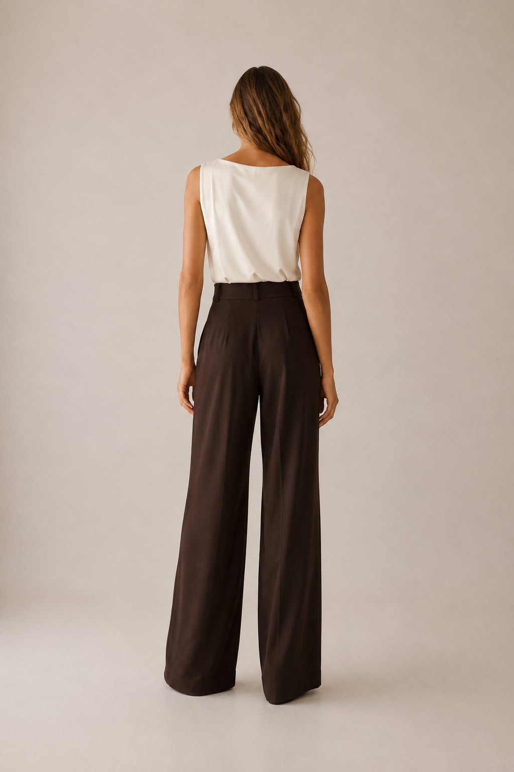 Kadın Kahve Yüksek Bel Palazzo Pantolon