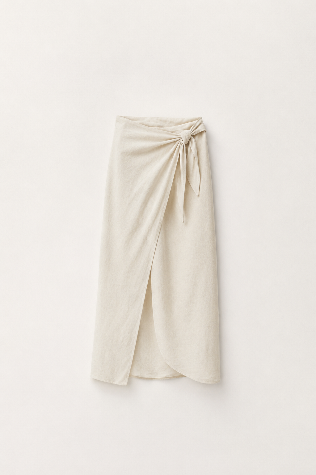 Naturel Keten Karışımlı Yandan Bağlamalı Sarong Etek