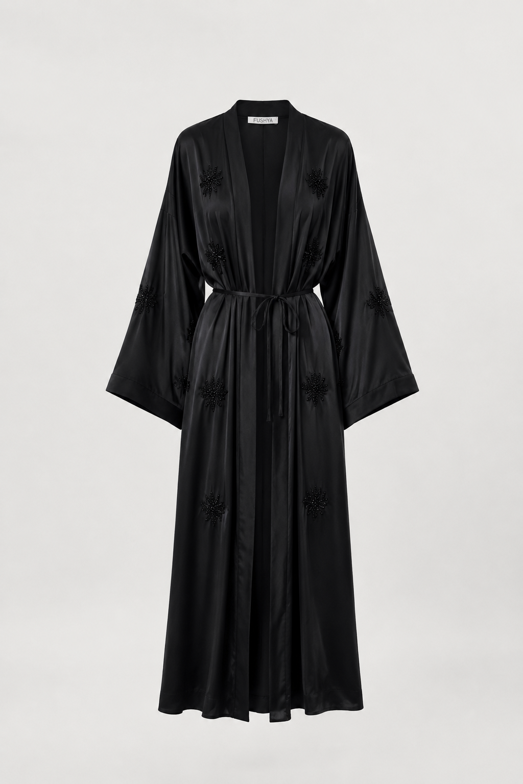 Kadın İşlemeli Kuşak Detaylı Abaya / Kimono