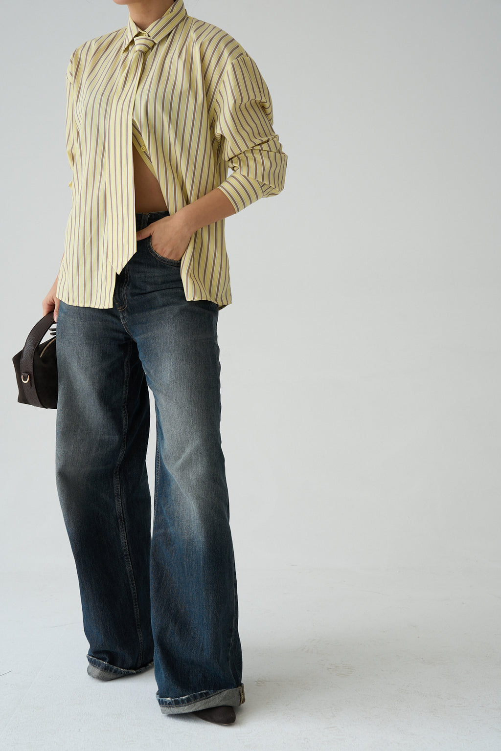 Kadın Kravat Aksesuar Detaylı Pamuklu Gömlek