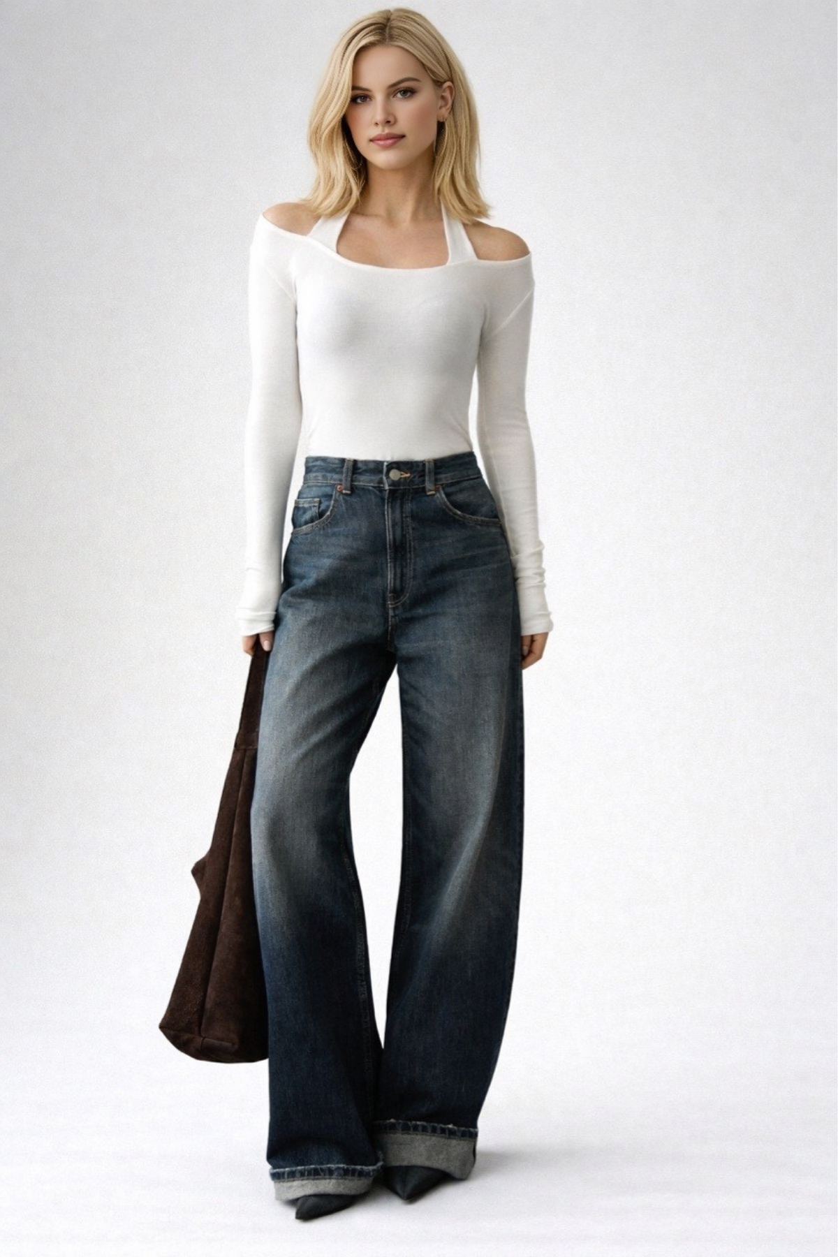 Kadın Boyundan Bağlama Detaylı Bluz