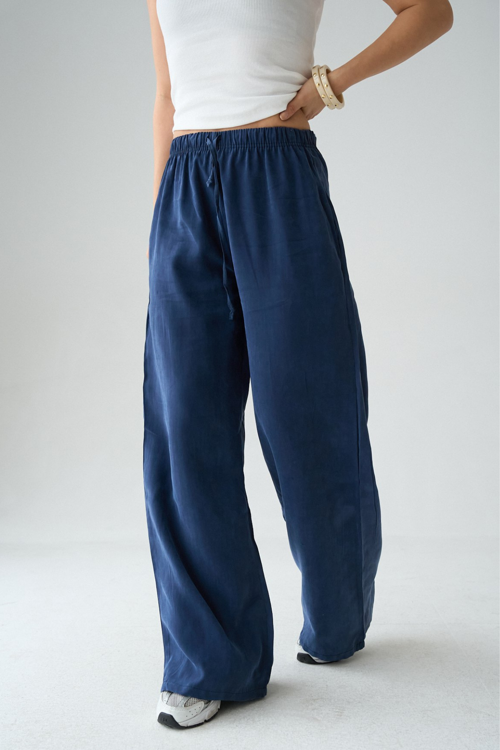 Kadın Bağcıklı Wide Leg Modal Pantolon