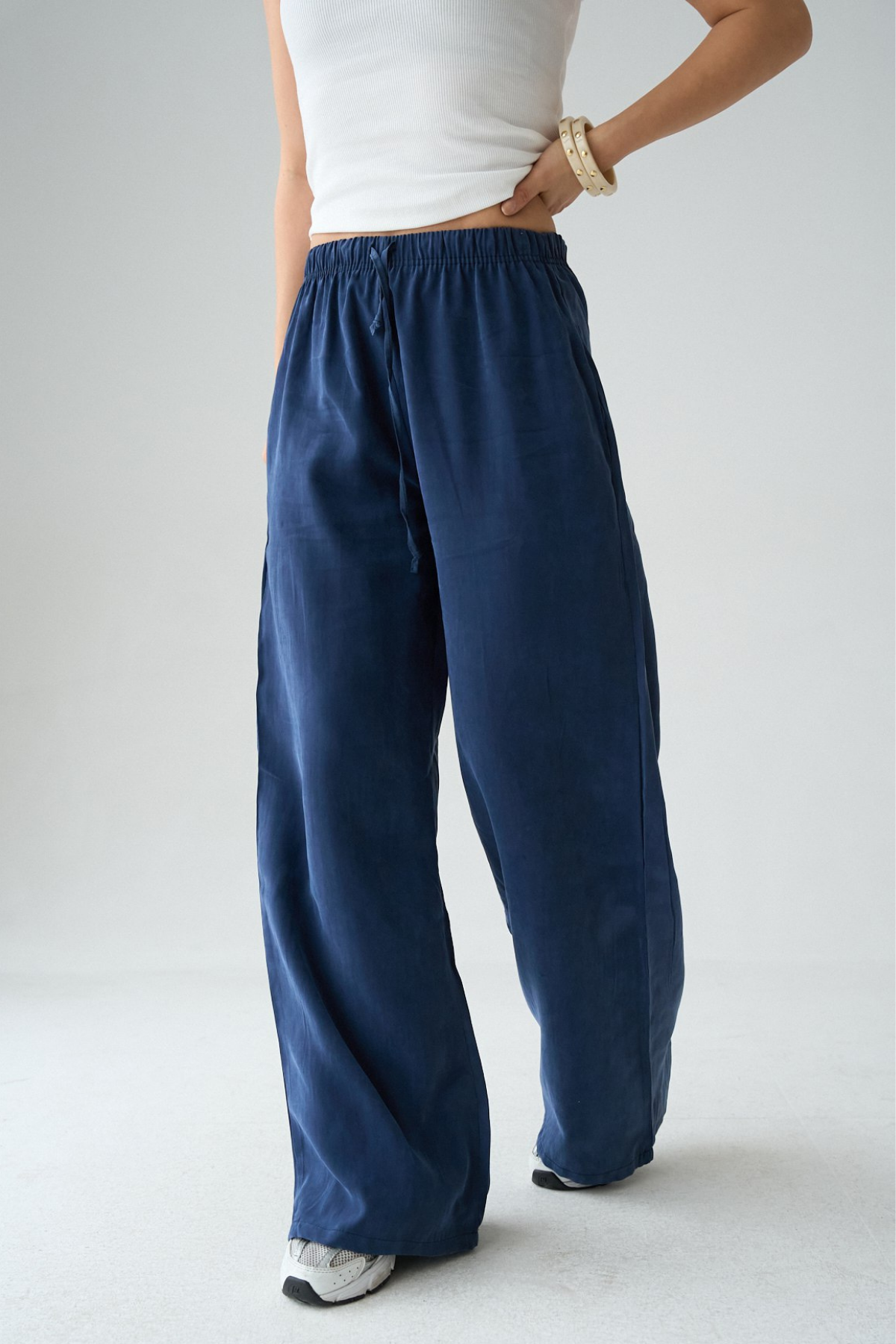 Kadın Bağcıklı Wide Leg Modal Pantolon