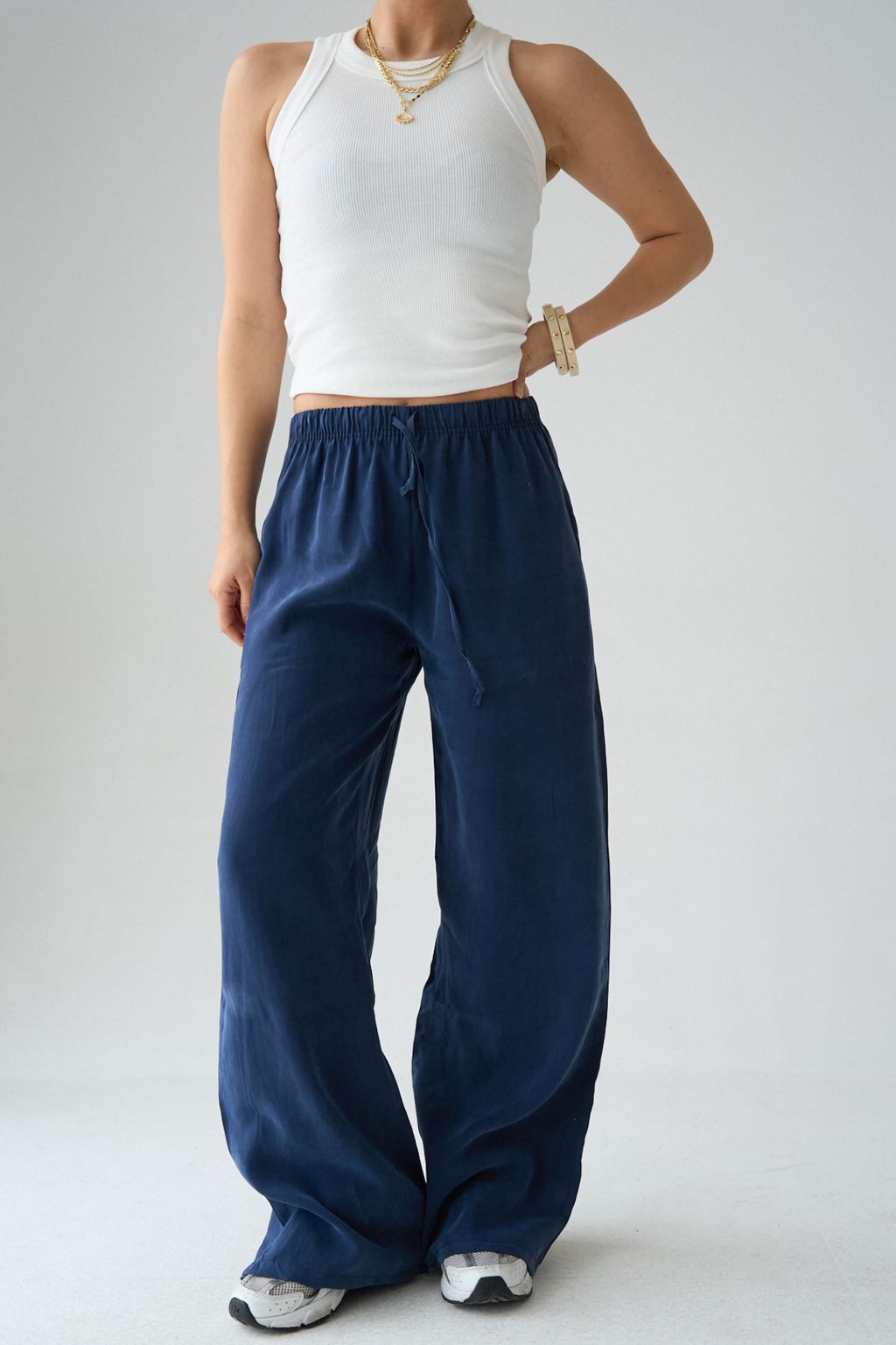 Kadın Bağcıklı Wide Leg Modal Pantolon