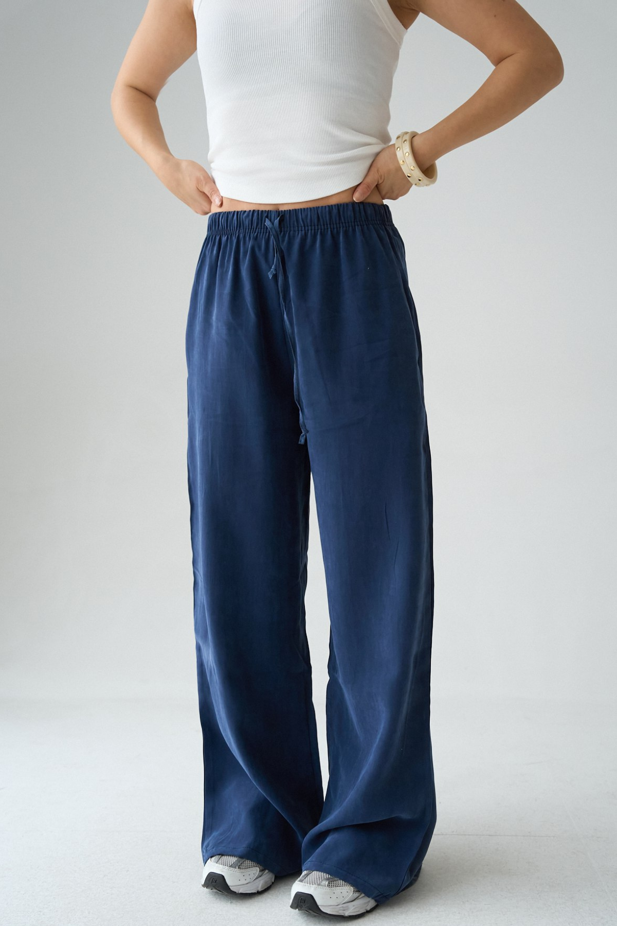 Kadın Bağcıklı Wide Leg Modal Pantolon