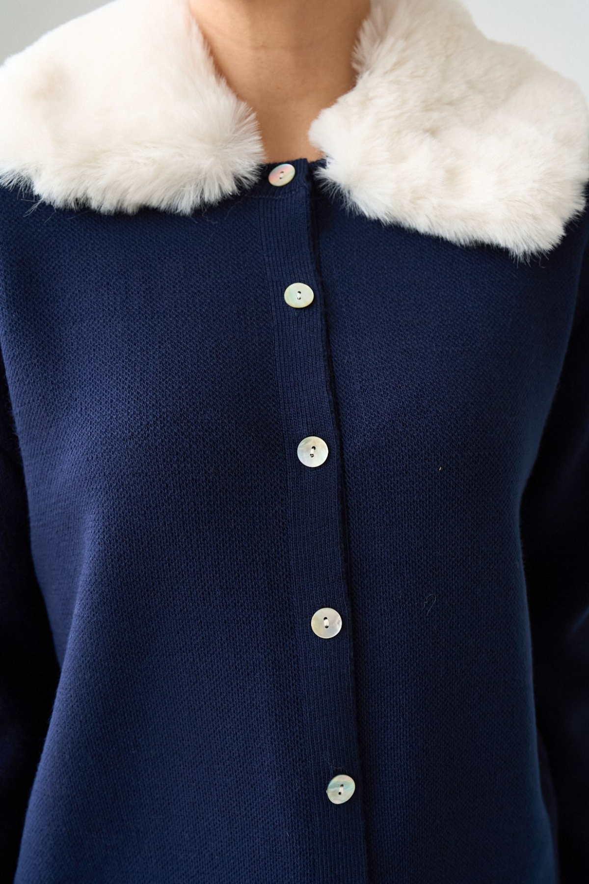 Kadın Vegan Kürk Yaka Hırka