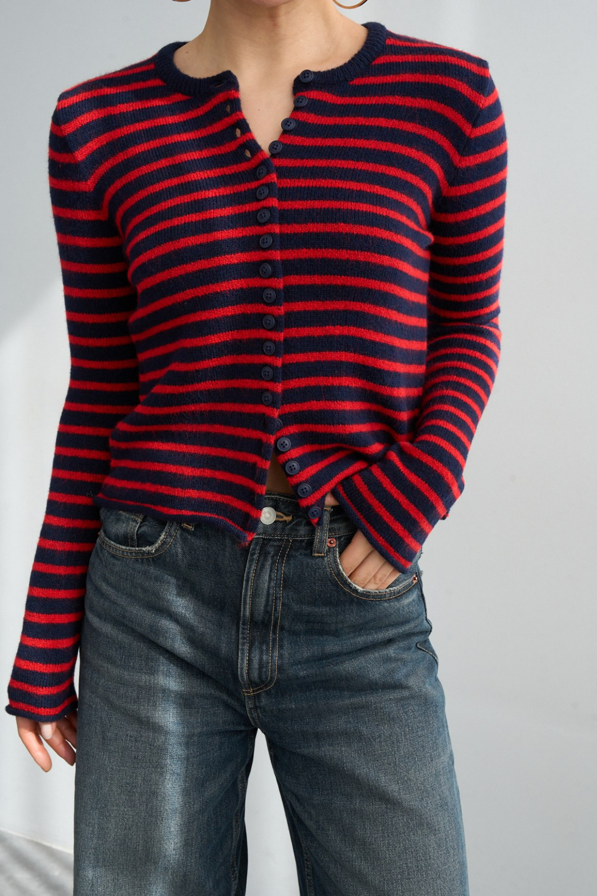 Kadın Bisiklet Yaka Düğmeli Mevsimlik Basic Hırka