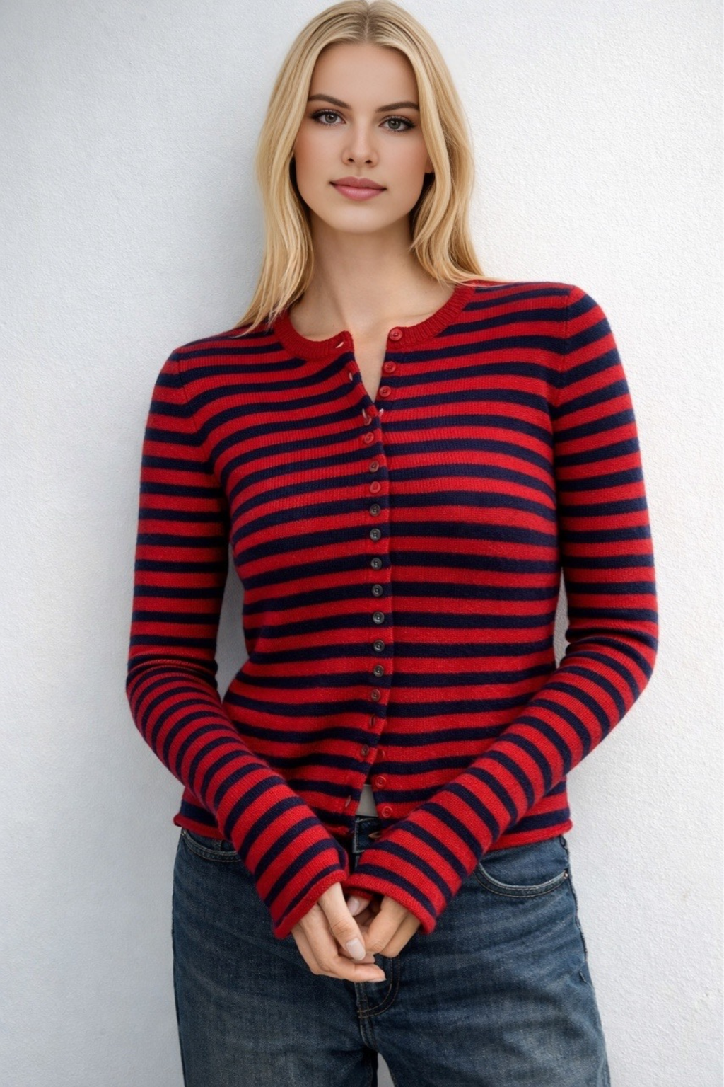 Kadın Bisiklet Yaka Düğmeli Mevsimlik Basic Hırka