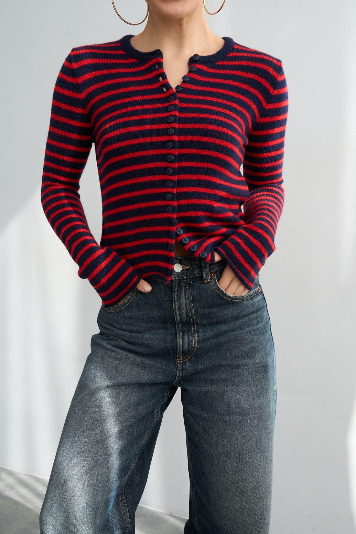 Kadın Bisiklet Yaka Düğmeli Mevsimlik Basic Hırka