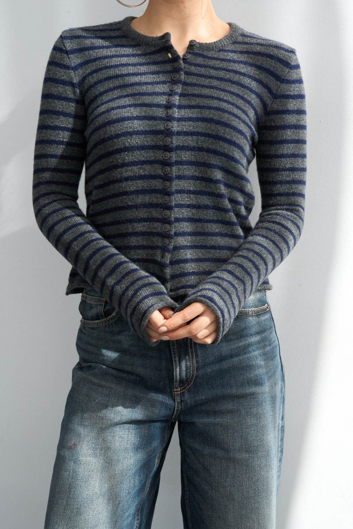 Kadın Bisiklet Yaka Düğmeli Mevsimlik Basic Hırka