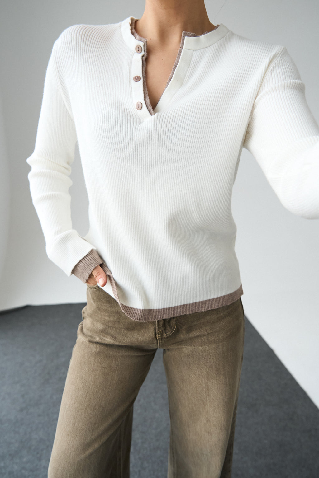 Kadın 2 Patlı Düğmeli Kazak