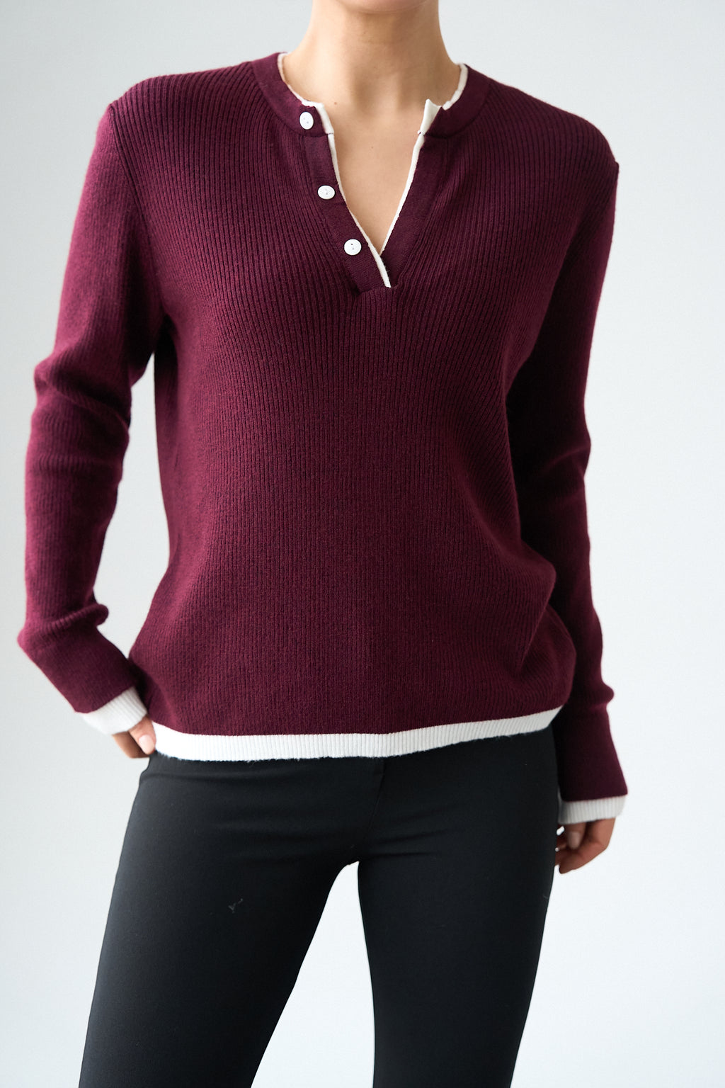 Kadın 2 Patlı Düğmeli Kazak