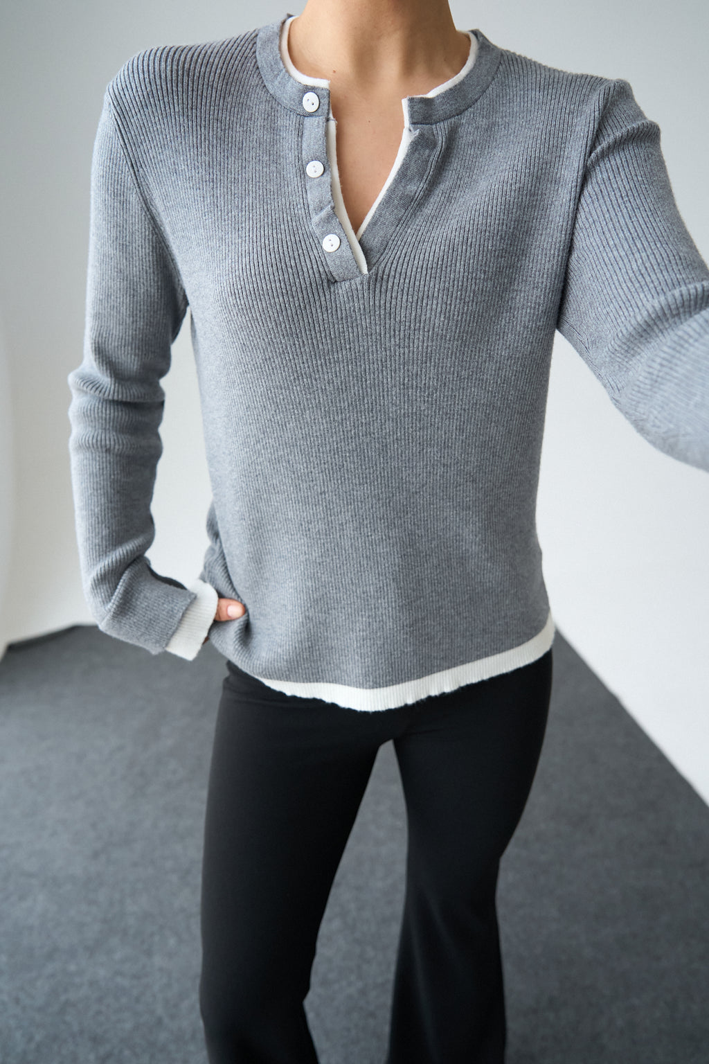 Kadın 2 Patlı Düğmeli Kazak