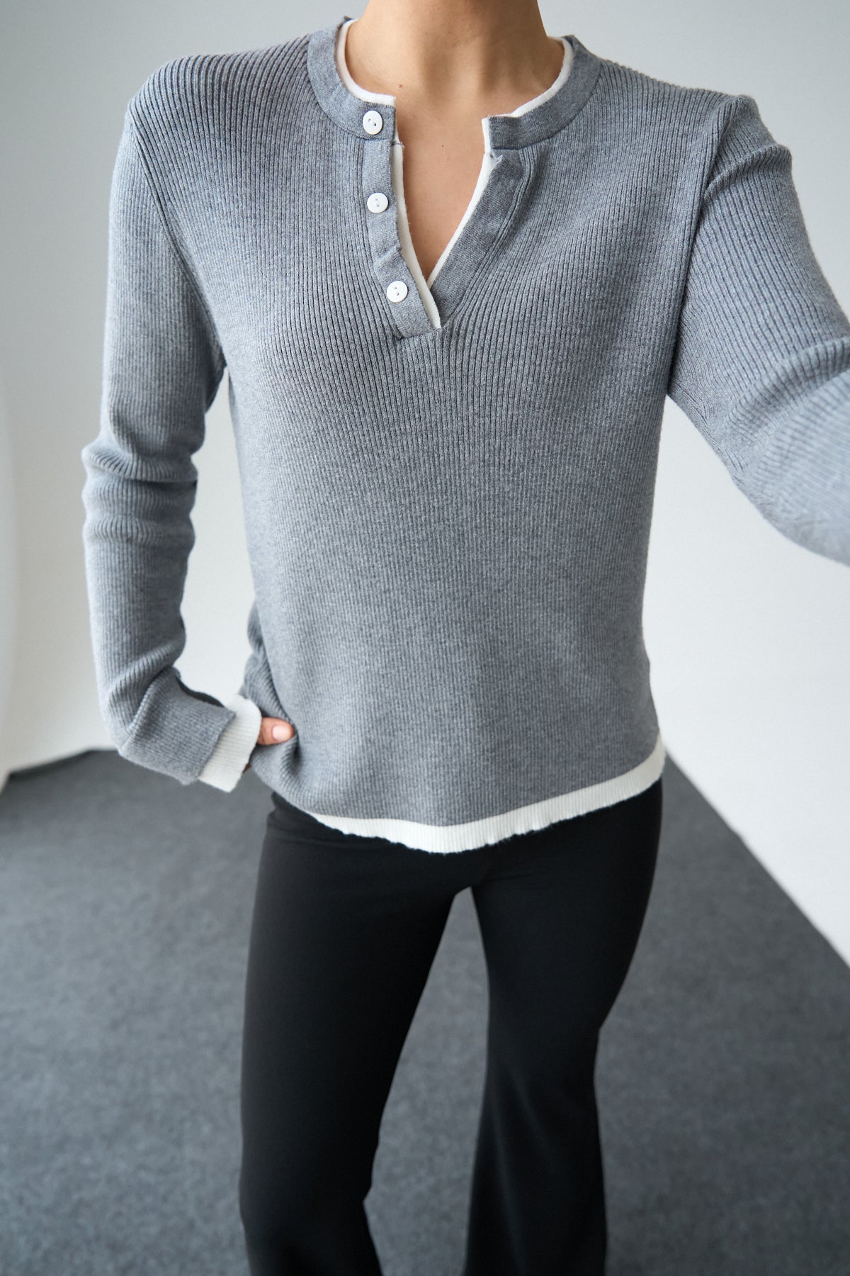 Kadın 2 Patlı Düğmeli Kazak