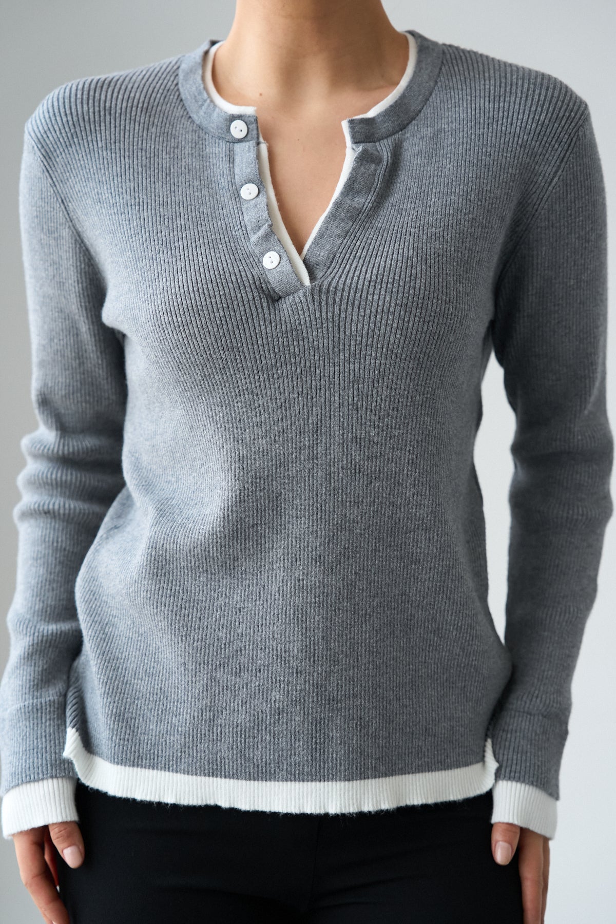 Kadın 2 Patlı Düğmeli Kazak