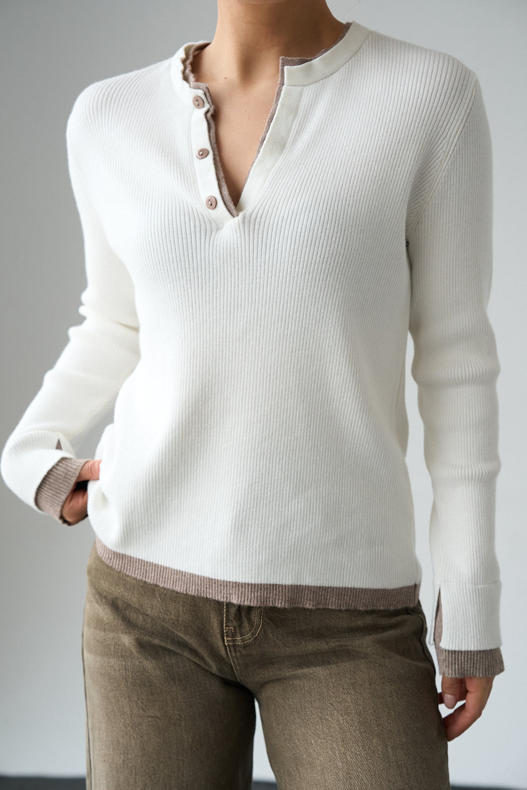 Kadın 2 Patlı Düğmeli Kazak