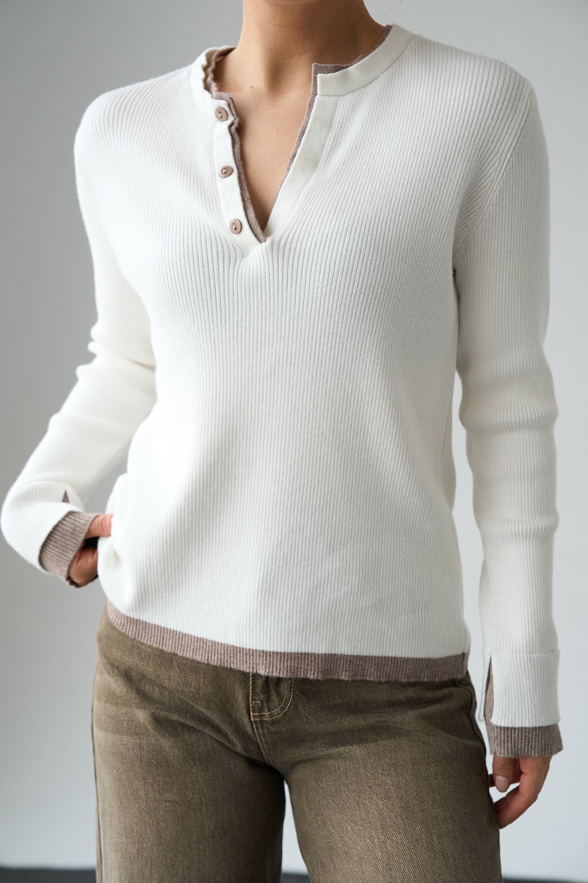 Kadın 2 Patlı Düğmeli Kazak