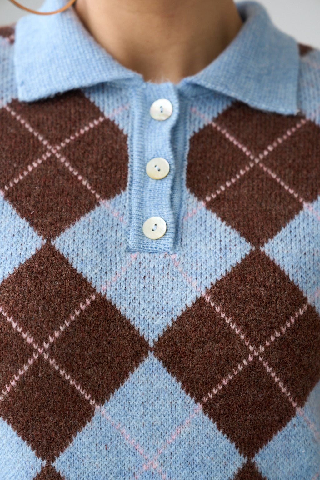 Kadın Baklava Desenli Atkı Detaylı Kazak