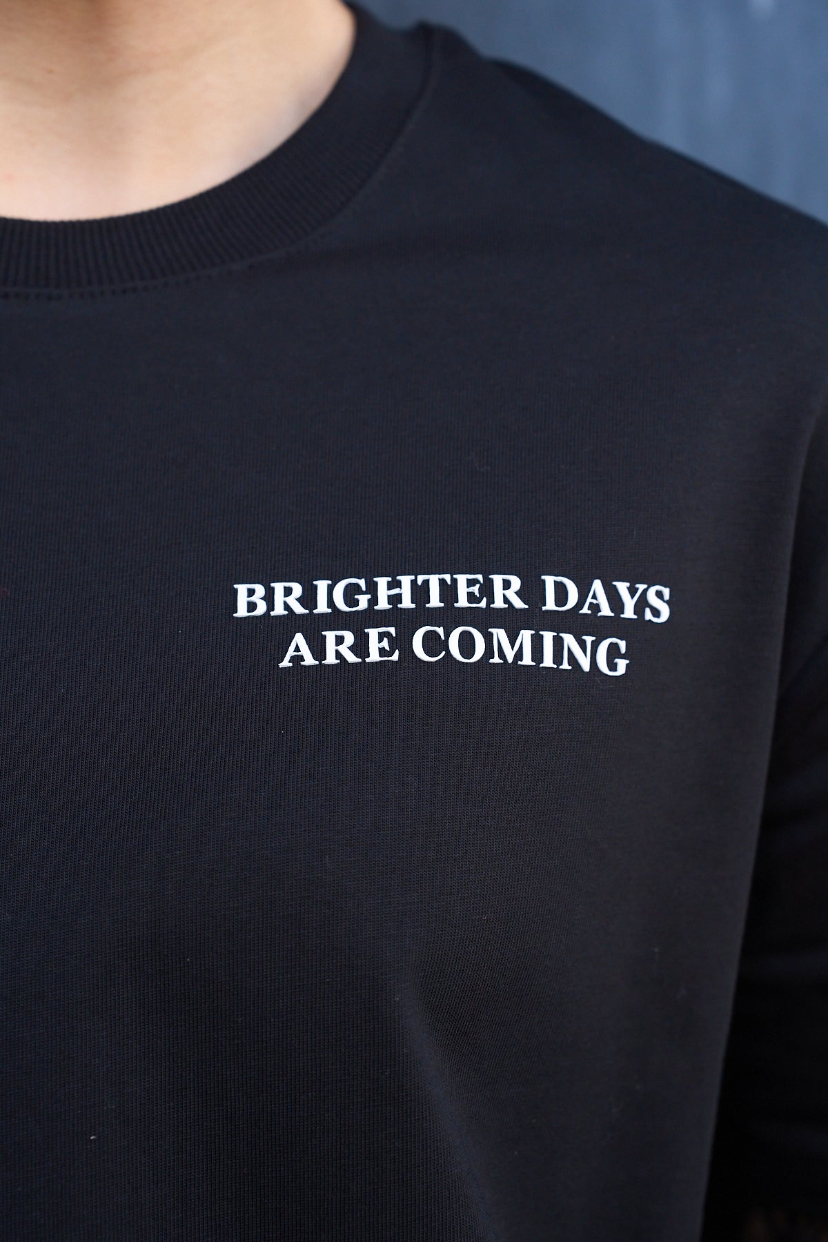 Kadın Siyah Bisiklet Yaka Dantel Detaylı Pamuklu Tişört