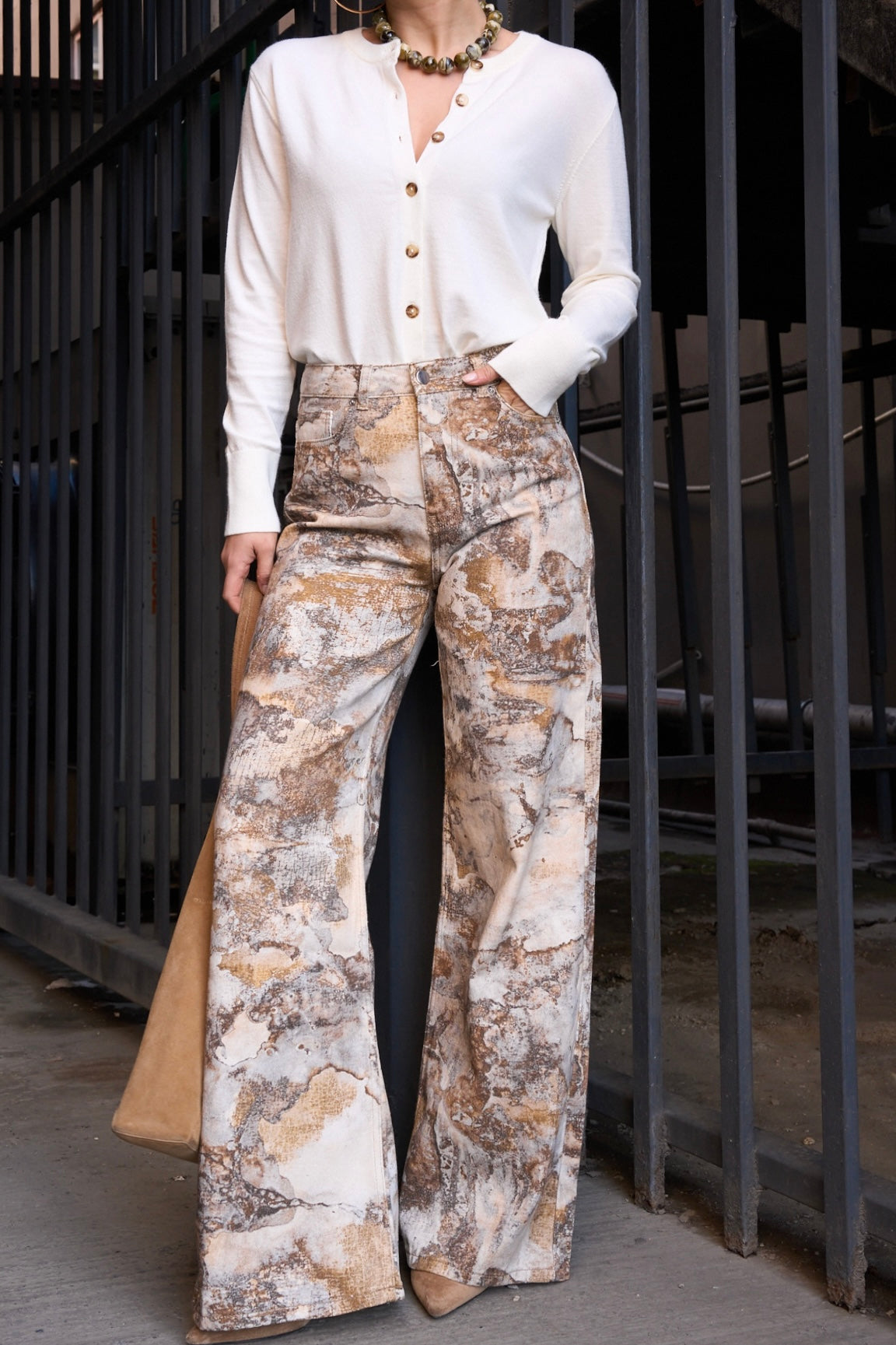 Kadın Desenli Baggy Pantolon