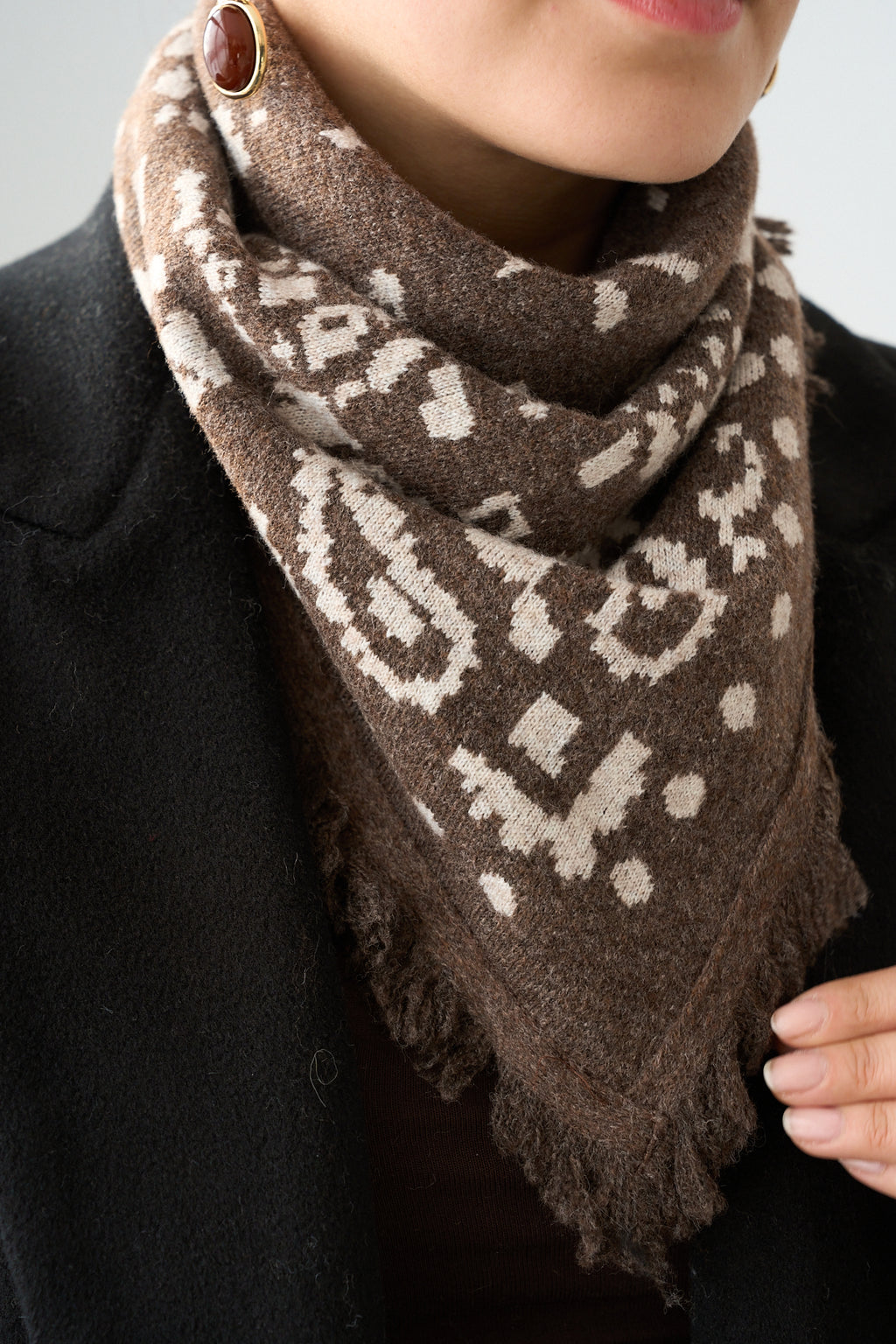 Kadın Şal Desenli Püsküllü Bandana