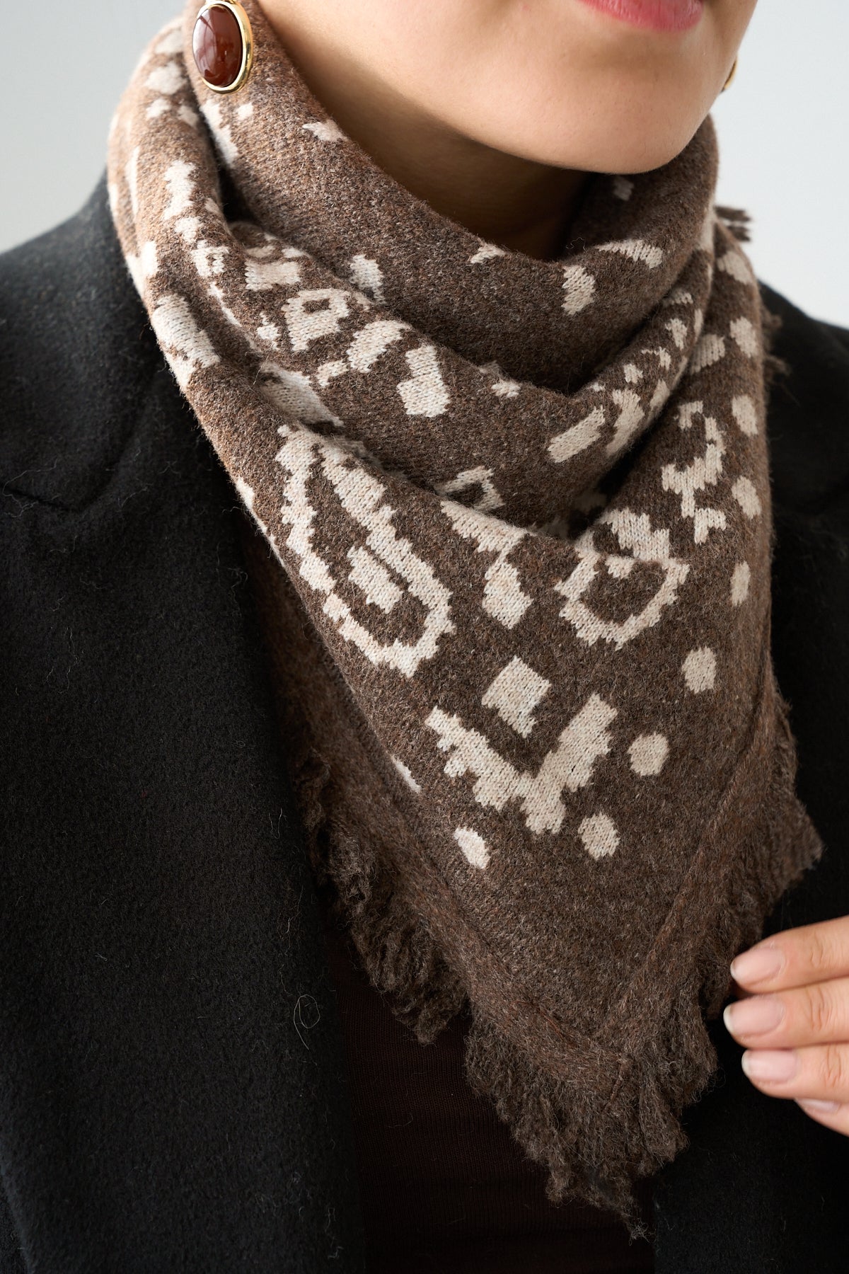 Kadın Şal Desenli Püsküllü Bandana