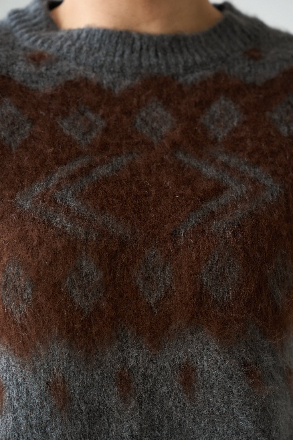 Kadın Bisiklet Yaka Desenli Şardonlu Triko Kazak