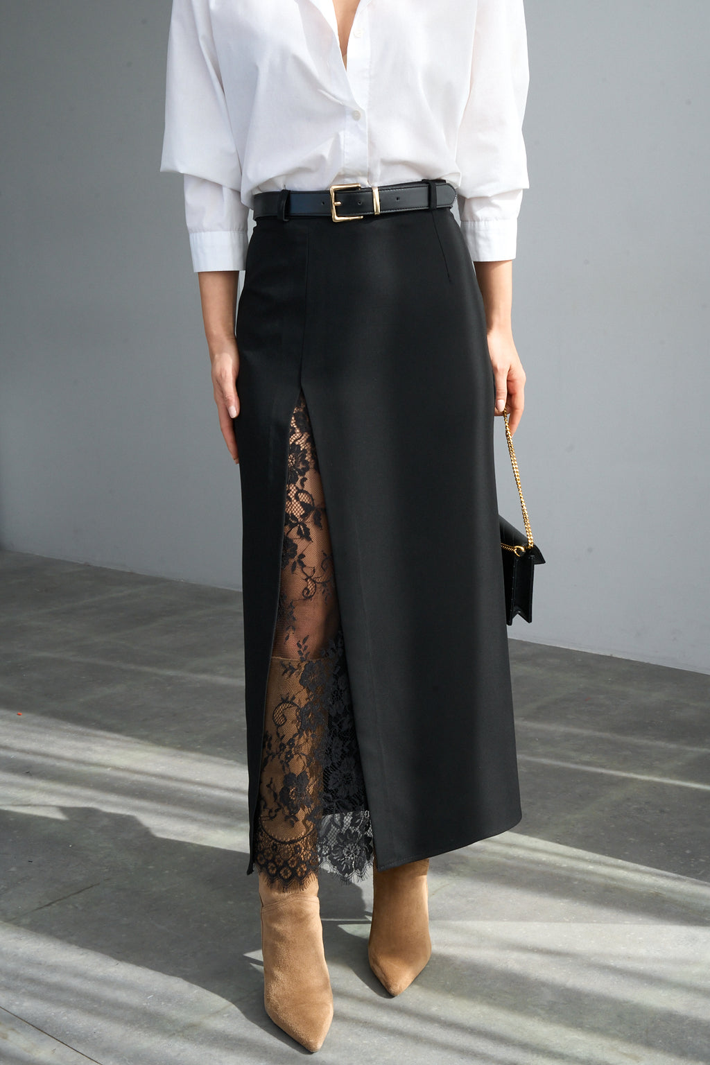 Kadın Dantel Yırtmaçlı Etek