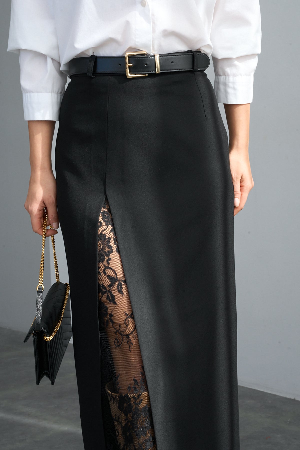 Kadın Dantel Yırtmaçlı Etek