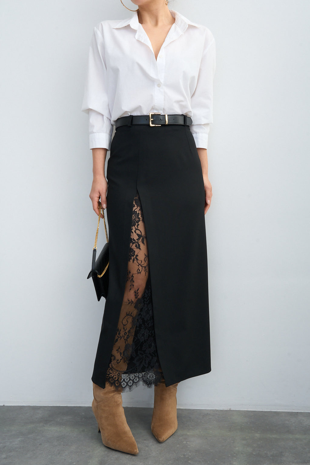 Kadın Dantel Yırtmaçlı Etek