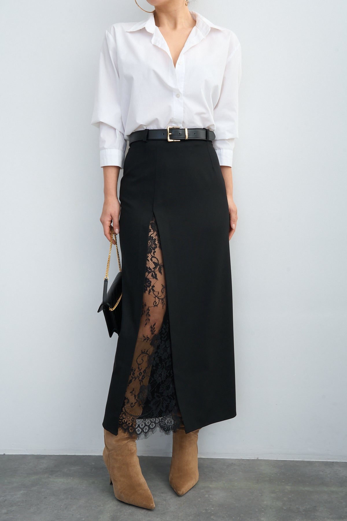 Kadın Dantel Yırtmaçlı Etek