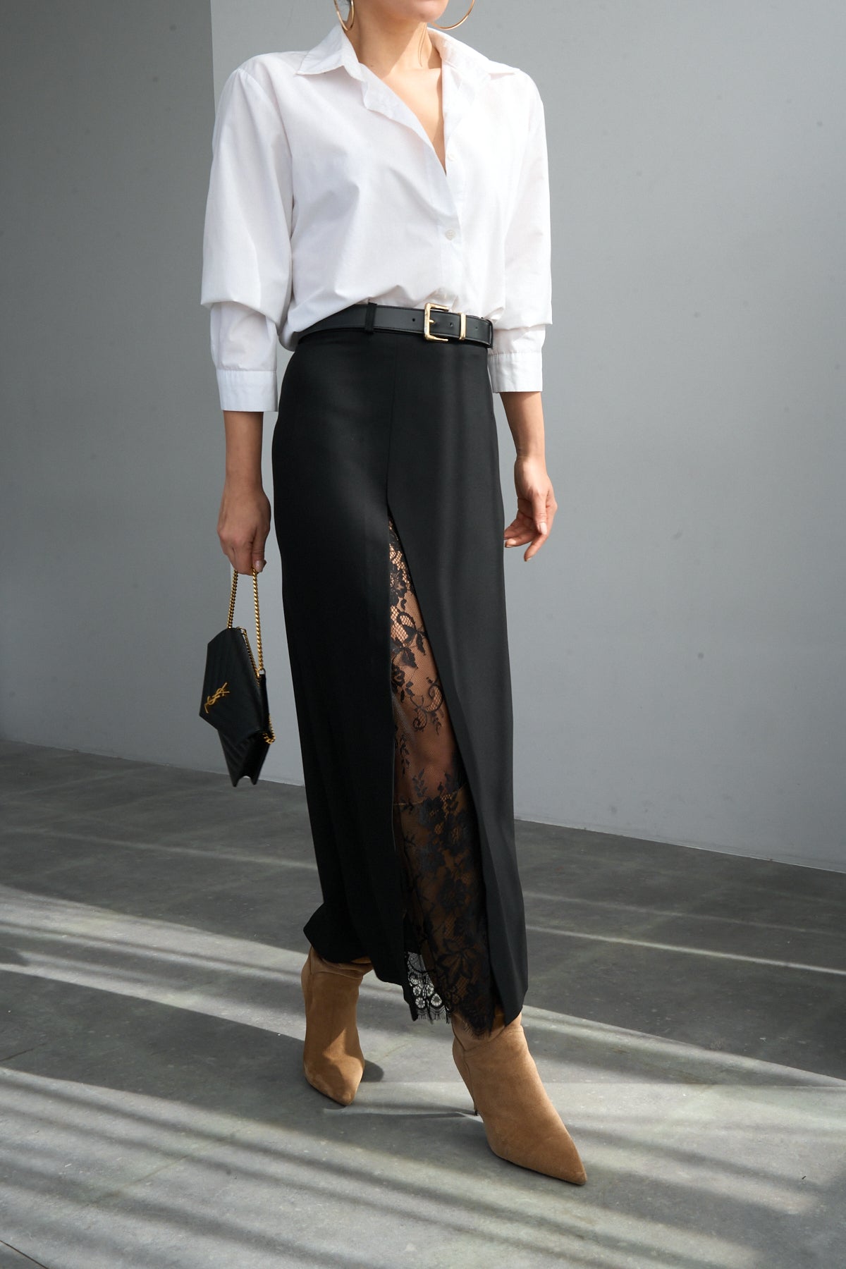 Kadın Dantel Yırtmaçlı Etek