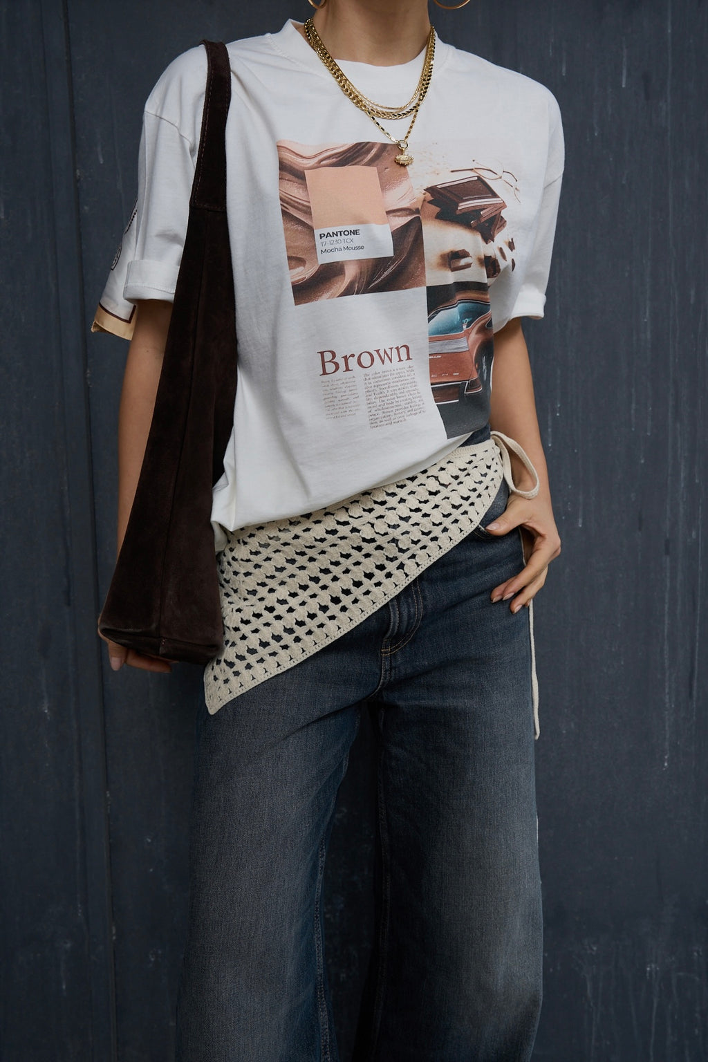 Kadın Krem Örgü Bağlama Detaylı Aksesuar Bandana Pareo