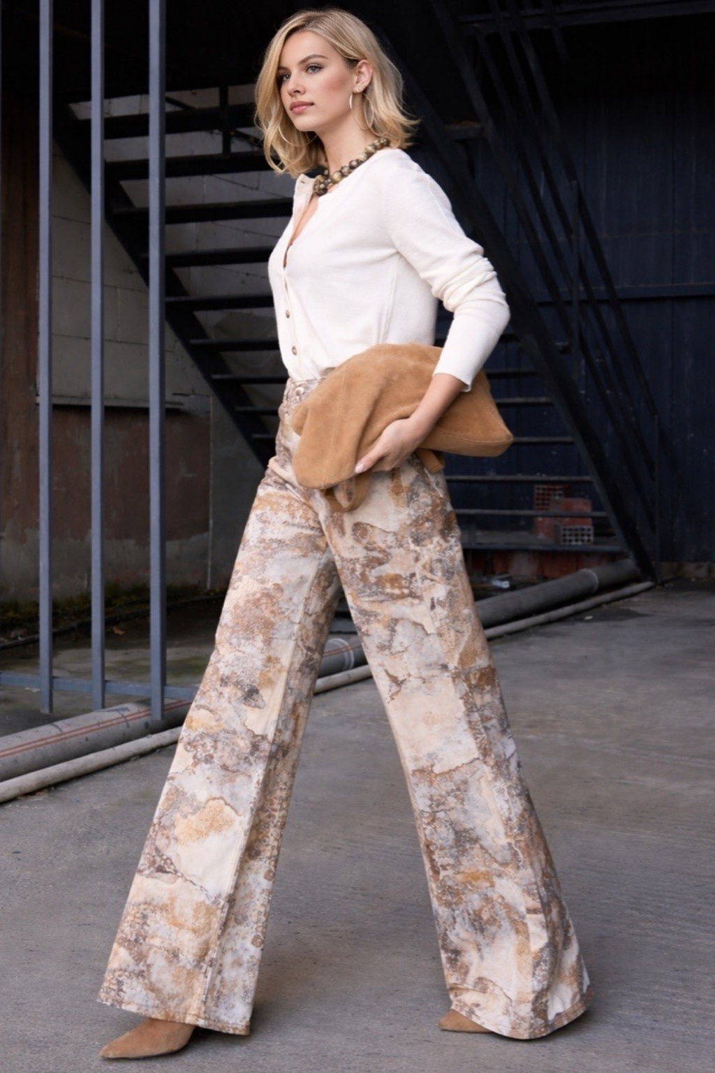 Kadın Desenli Baggy Pantolon