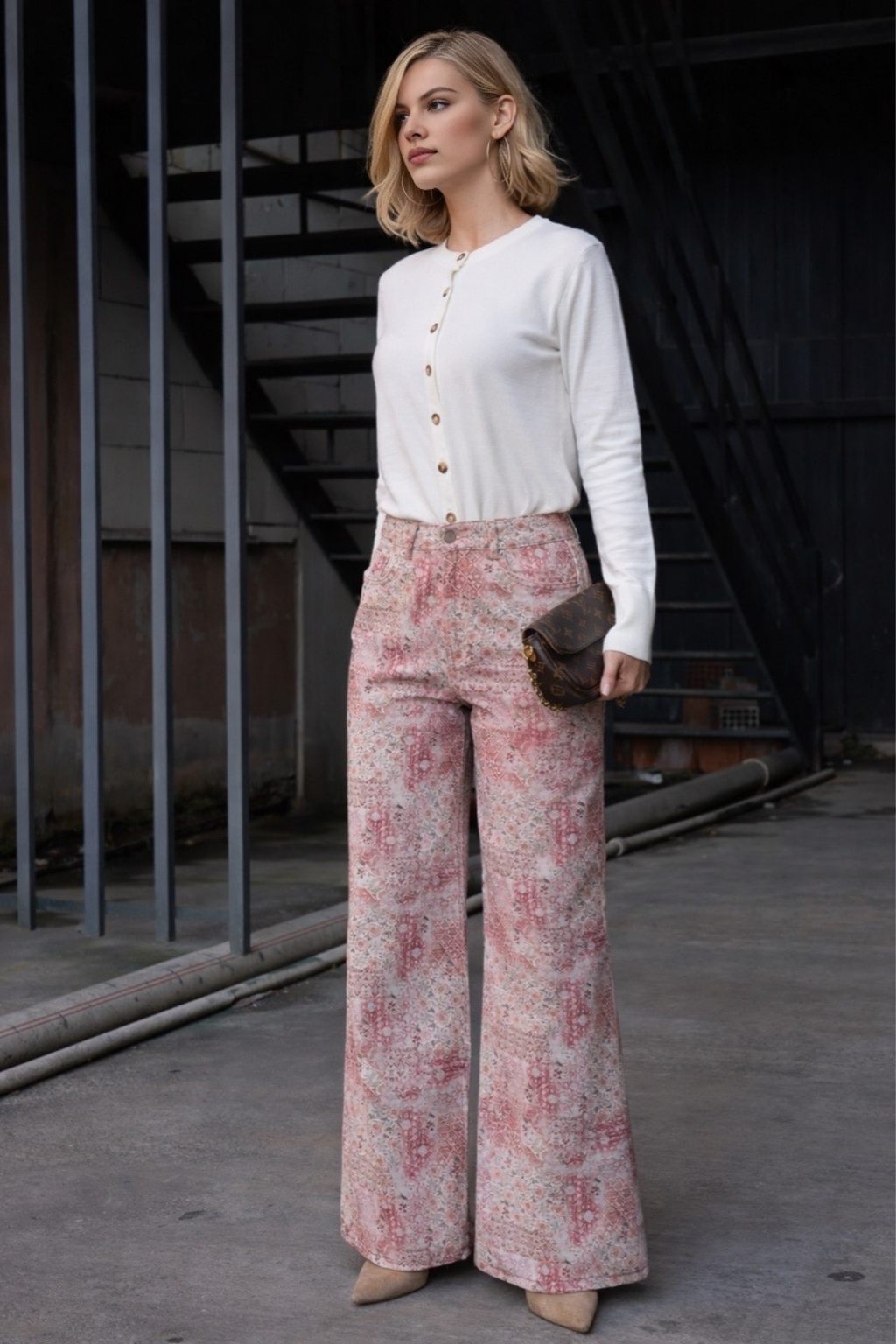 Kadın Desenli Baggy Pantolon